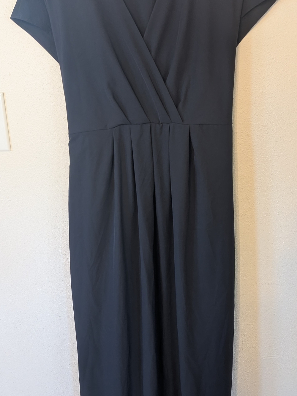 HALARA Black Faux-Wrap Maxi Dress